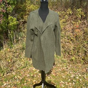 J Crew Hunter Green Cotton Open Cardigan Duster Size Large